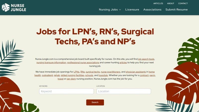 Nurse Jungle home page