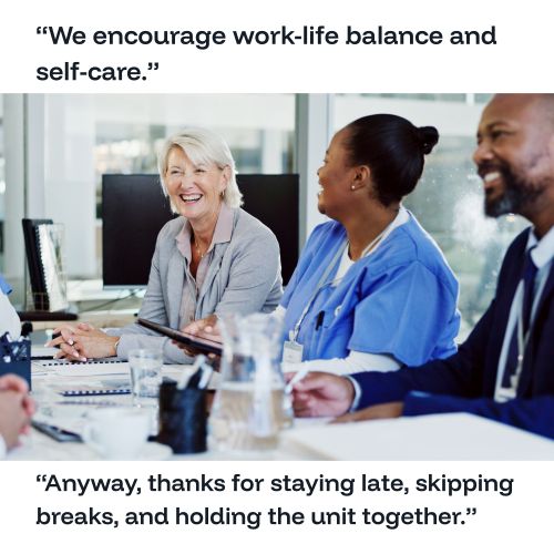 Work-life balance nurse meme.
